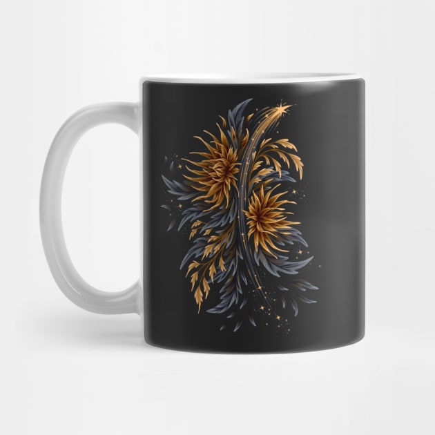 Floral Supernova - Gold / Grey by andreaalice